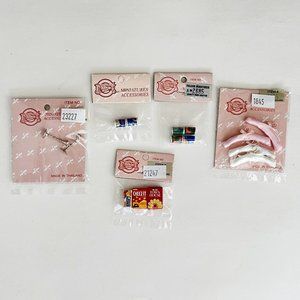 NIP 5 pc Lot Falcon Miniature Dollhouse Accessories Food Candlesticks Hangers